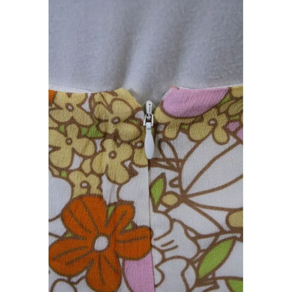 Rahi Womens Ruched Floral Print Zip Up Mid-Calf Skirt Multicolor Size M